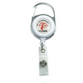 White Retractable Carabineer Badge Reel